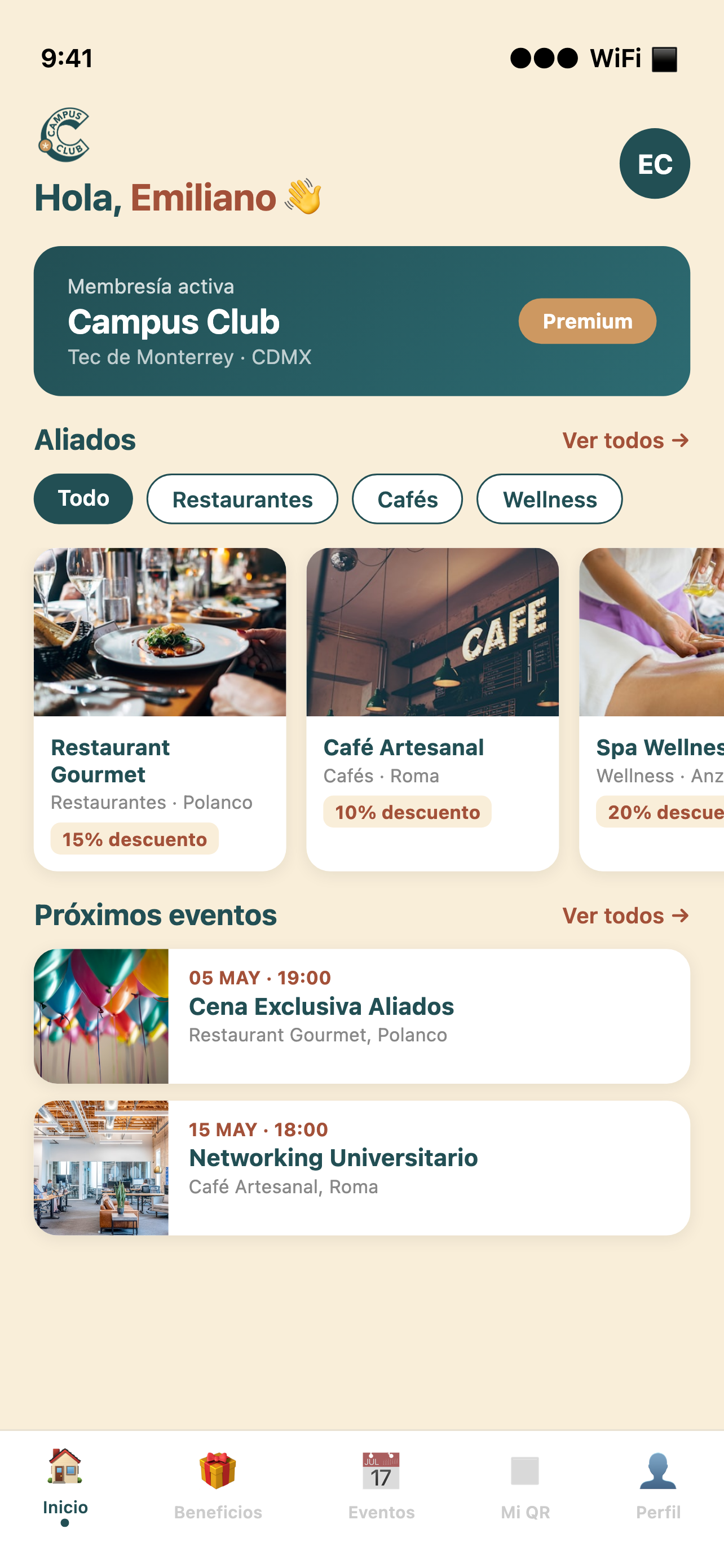 Campus Club - Inicio
