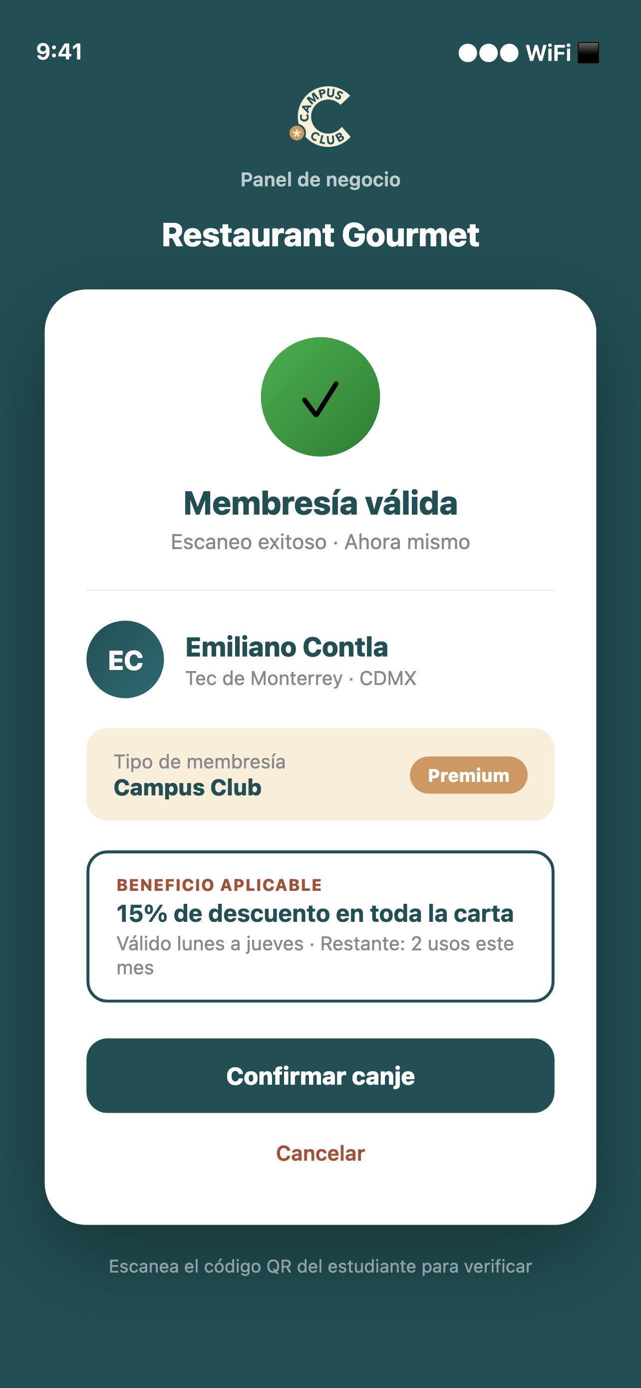 Campus Club - Negocio